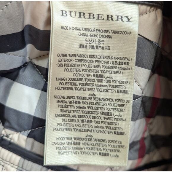 Burberry Brit Quilted Jacket Black Diamond Stitch Gold Hardware Women’s XS - Picture 5 of 6